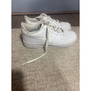 Nike Air Force 1 Low 07 Triple White Leather Sneakers CW2288-111 Mens Shoes SZ13